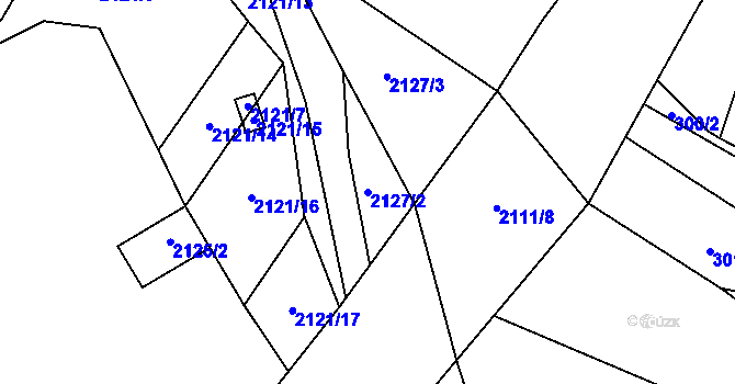 Parcela st. 2127/2 v KÚ Rajhrad, Katastrální mapa