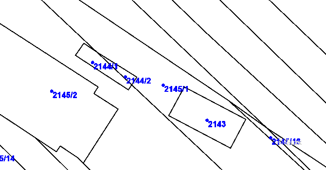 Parcela st. 2145/1 v KÚ Rajhrad, Katastrální mapa