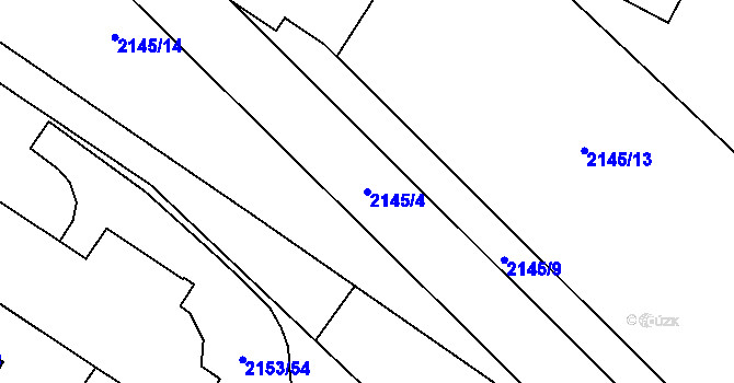 Parcela st. 2145/4 v KÚ Rajhrad, Katastrální mapa