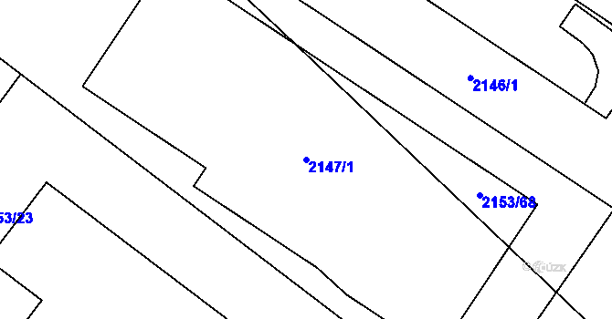 Parcela st. 2147/1 v KÚ Rajhrad, Katastrální mapa