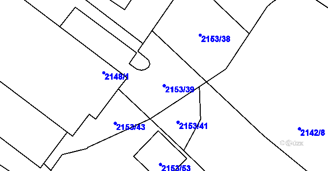 Parcela st. 2153/39 v KÚ Rajhrad, Katastrální mapa