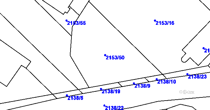 Parcela st. 2153/50 v KÚ Rajhrad, Katastrální mapa