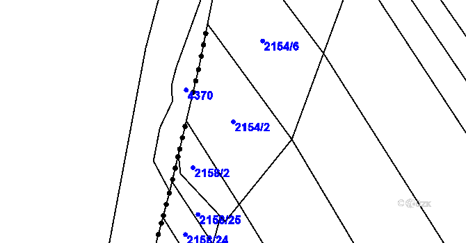 Parcela st. 2154/2 v KÚ Rajhrad, Katastrální mapa