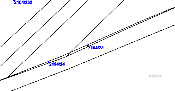 Parcela st. 2154/23 v KÚ Rajhrad, Katastrální mapa