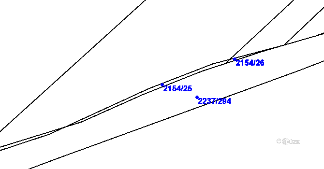 Parcela st. 2154/25 v KÚ Rajhrad, Katastrální mapa