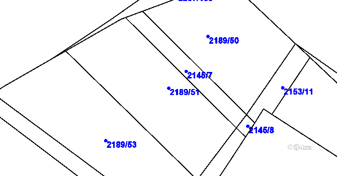 Parcela st. 2189/51 v KÚ Rajhrad, Katastrální mapa