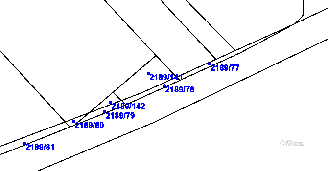 Parcela st. 2189/78 v KÚ Rajhrad, Katastrální mapa