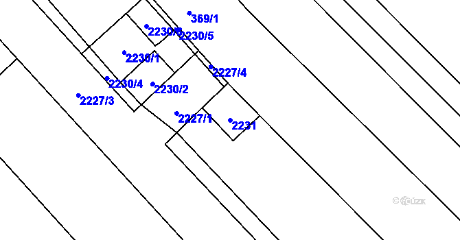 Parcela st. 2231 v KÚ Rajhrad, Katastrální mapa
