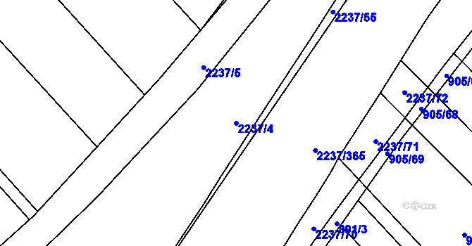 Parcela st. 2237/4 v KÚ Rajhrad, Katastrální mapa