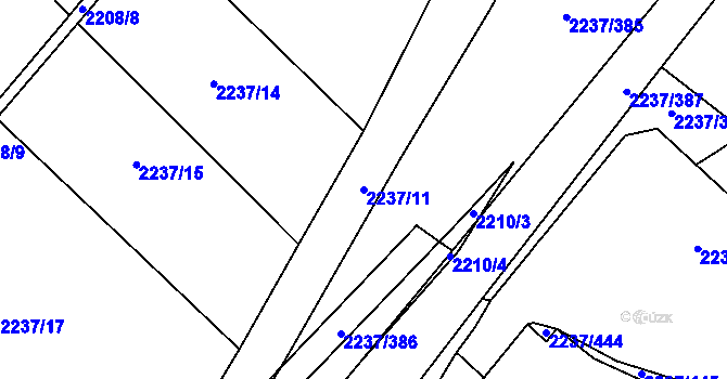 Parcela st. 2237/11 v KÚ Rajhrad, Katastrální mapa