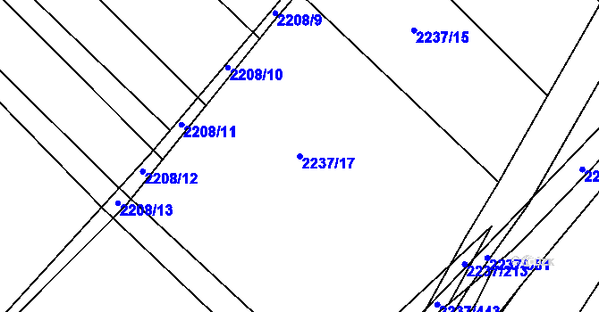 Parcela st. 2237/17 v KÚ Rajhrad, Katastrální mapa