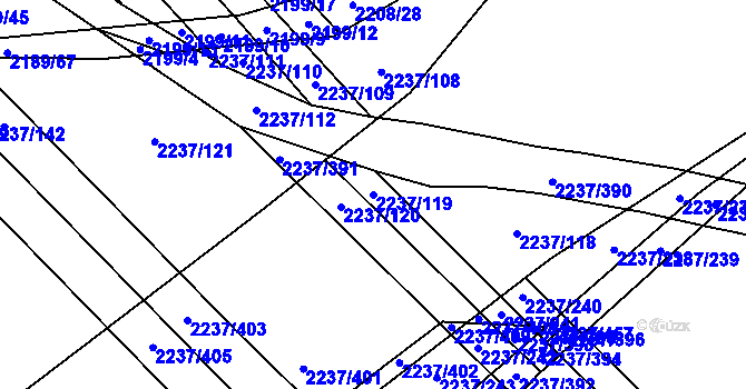 Parcela st. 2237/119 v KÚ Rajhrad, Katastrální mapa