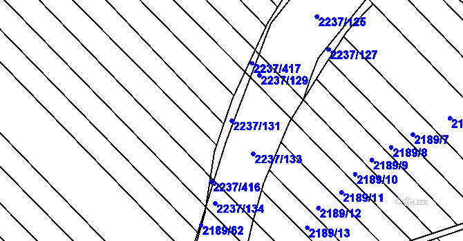 Parcela st. 2237/131 v KÚ Rajhrad, Katastrální mapa