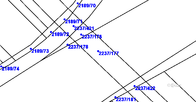 Parcela st. 2237/177 v KÚ Rajhrad, Katastrální mapa