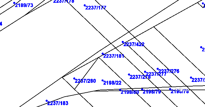Parcela st. 2237/181 v KÚ Rajhrad, Katastrální mapa