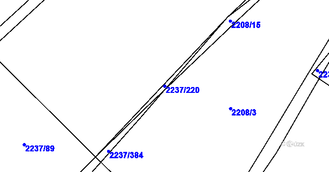 Parcela st. 2237/220 v KÚ Rajhrad, Katastrální mapa