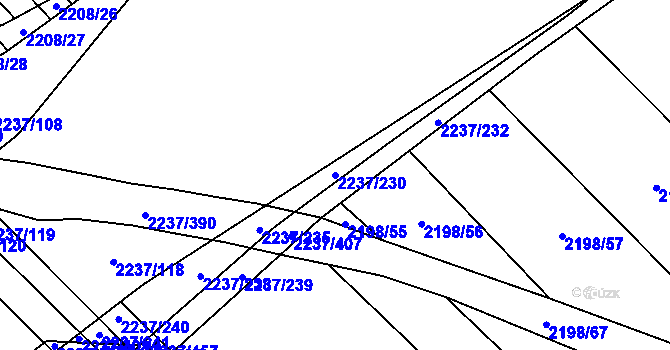 Parcela st. 2237/230 v KÚ Rajhrad, Katastrální mapa