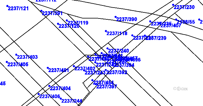 Parcela st. 2237/241 v KÚ Rajhrad, Katastrální mapa