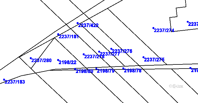 Parcela st. 2237/277 v KÚ Rajhrad, Katastrální mapa