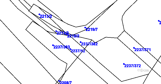 Parcela st. 2237/382 v KÚ Rajhrad, Katastrální mapa