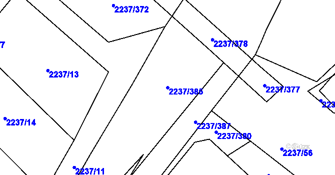 Parcela st. 2237/385 v KÚ Rajhrad, Katastrální mapa