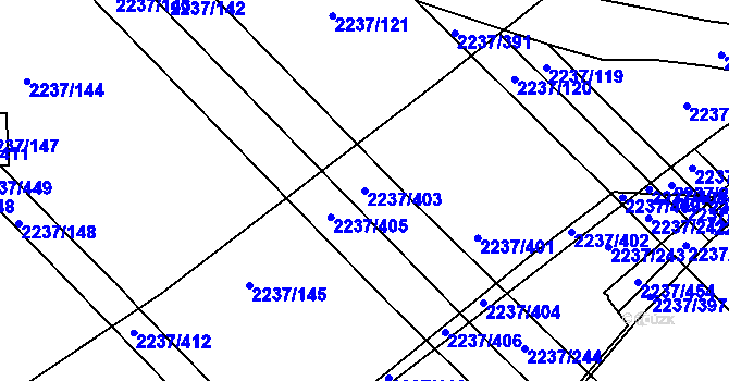 Parcela st. 2237/403 v KÚ Rajhrad, Katastrální mapa