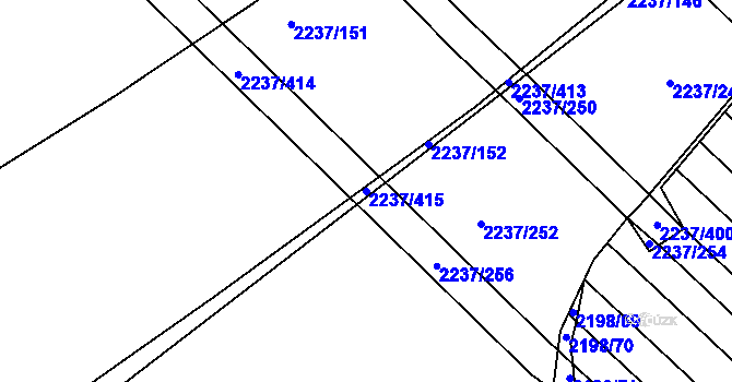 Parcela st. 2237/415 v KÚ Rajhrad, Katastrální mapa
