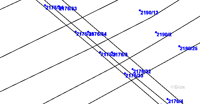 Parcela st. 2175/3 v KÚ Rajhrad, Katastrální mapa