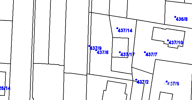 Parcela st. 437/8 v KÚ Rajhrad, Katastrální mapa