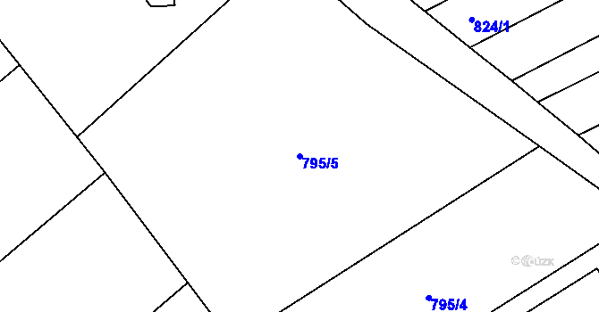 Parcela st. 795/5 v KÚ Rajhrad, Katastrální mapa