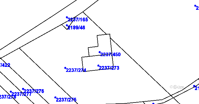 Parcela st. 2237/450 v KÚ Rajhrad, Katastrální mapa