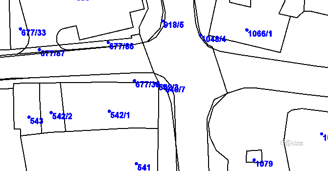 Parcela st. 540/7 v KÚ Rajhrad, Katastrální mapa