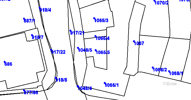 Parcela st. 1065/5 v KÚ Rajhrad, Katastrální mapa