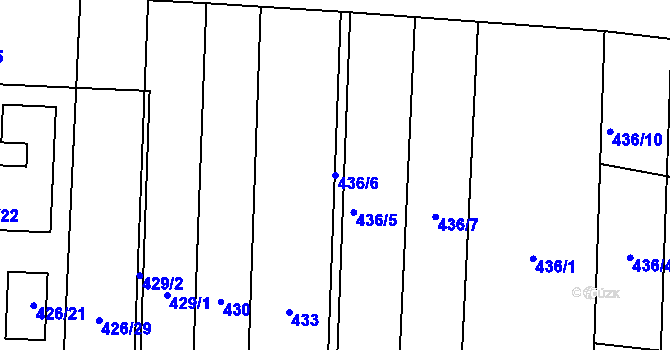 Parcela st. 436/6 v KÚ Rajhrad, Katastrální mapa
