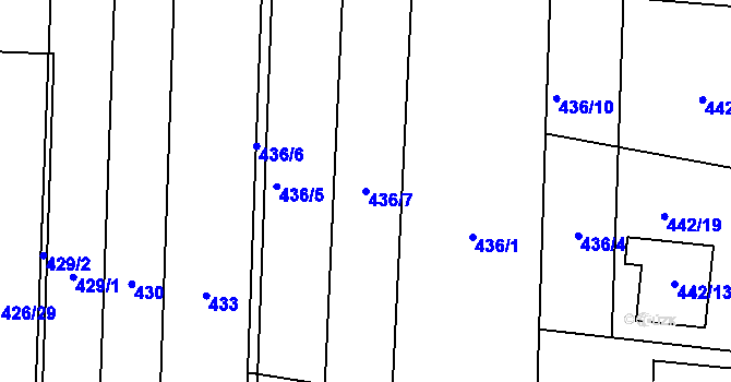 Parcela st. 436/7 v KÚ Rajhrad, Katastrální mapa