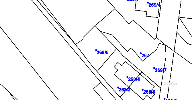 Parcela st. 268/6 v KÚ Rajhrad, Katastrální mapa
