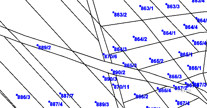 Parcela st. 870/6 v KÚ Rajhrad, Katastrální mapa