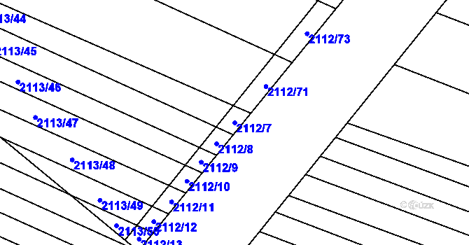 Parcela st. 2112/7 v KÚ Rajhrad, Katastrální mapa