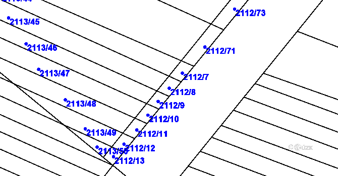 Parcela st. 2112/8 v KÚ Rajhrad, Katastrální mapa