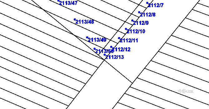 Parcela st. 2112/13 v KÚ Rajhrad, Katastrální mapa