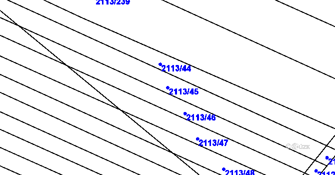 Parcela st. 2113/45 v KÚ Rajhrad, Katastrální mapa