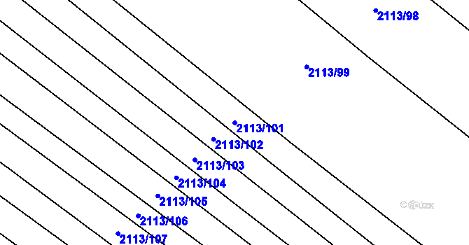 Parcela st. 2113/101 v KÚ Rajhrad, Katastrální mapa