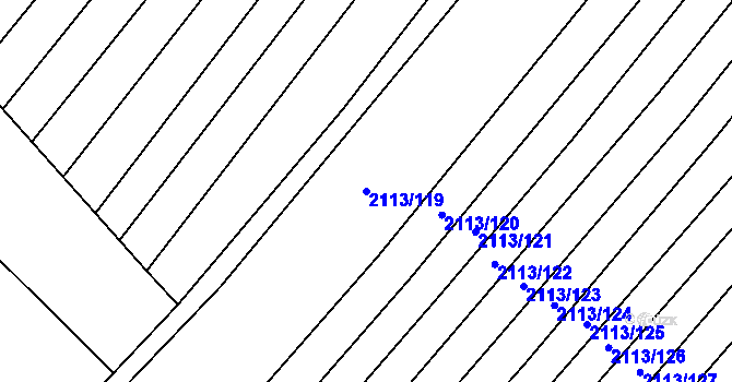 Parcela st. 2113/119 v KÚ Rajhrad, Katastrální mapa