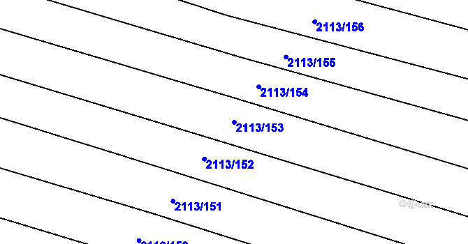 Parcela st. 2113/153 v KÚ Rajhrad, Katastrální mapa