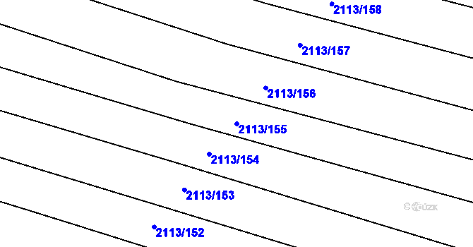 Parcela st. 2113/155 v KÚ Rajhrad, Katastrální mapa