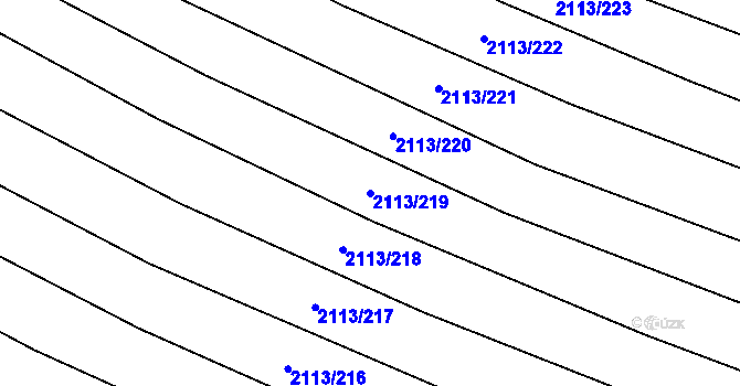 Parcela st. 2113/219 v KÚ Rajhrad, Katastrální mapa