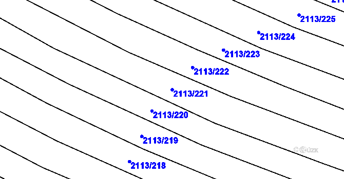 Parcela st. 2113/221 v KÚ Rajhrad, Katastrální mapa