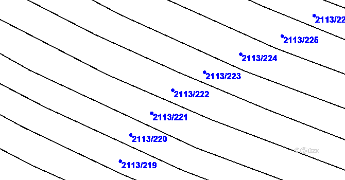 Parcela st. 2113/222 v KÚ Rajhrad, Katastrální mapa