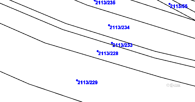 Parcela st. 2113/228 v KÚ Rajhrad, Katastrální mapa