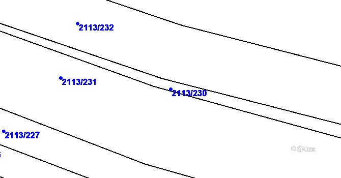 Parcela st. 2113/230 v KÚ Rajhrad, Katastrální mapa